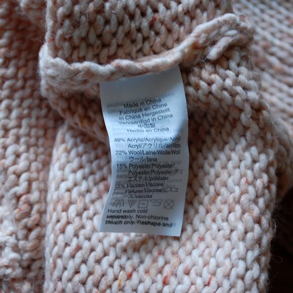 Madewell Pleat Shoulder Pullover Sweater Crew Neck Size Medium K1581 Wool Blend - Picture 3 of 4